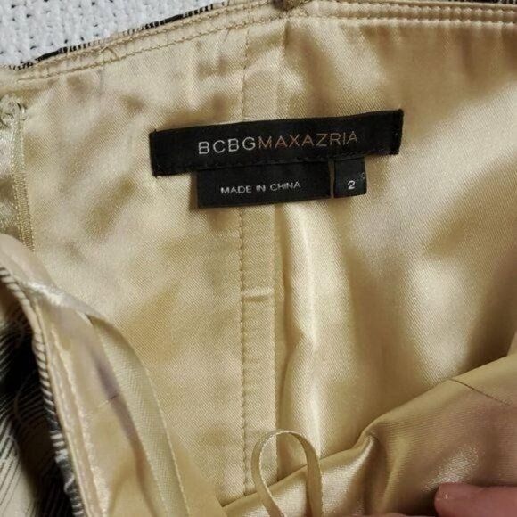 BCBGMaxAzria Strapless Zippered Lined Belted Event Sz. 2 Dress - Picture 6 of 10